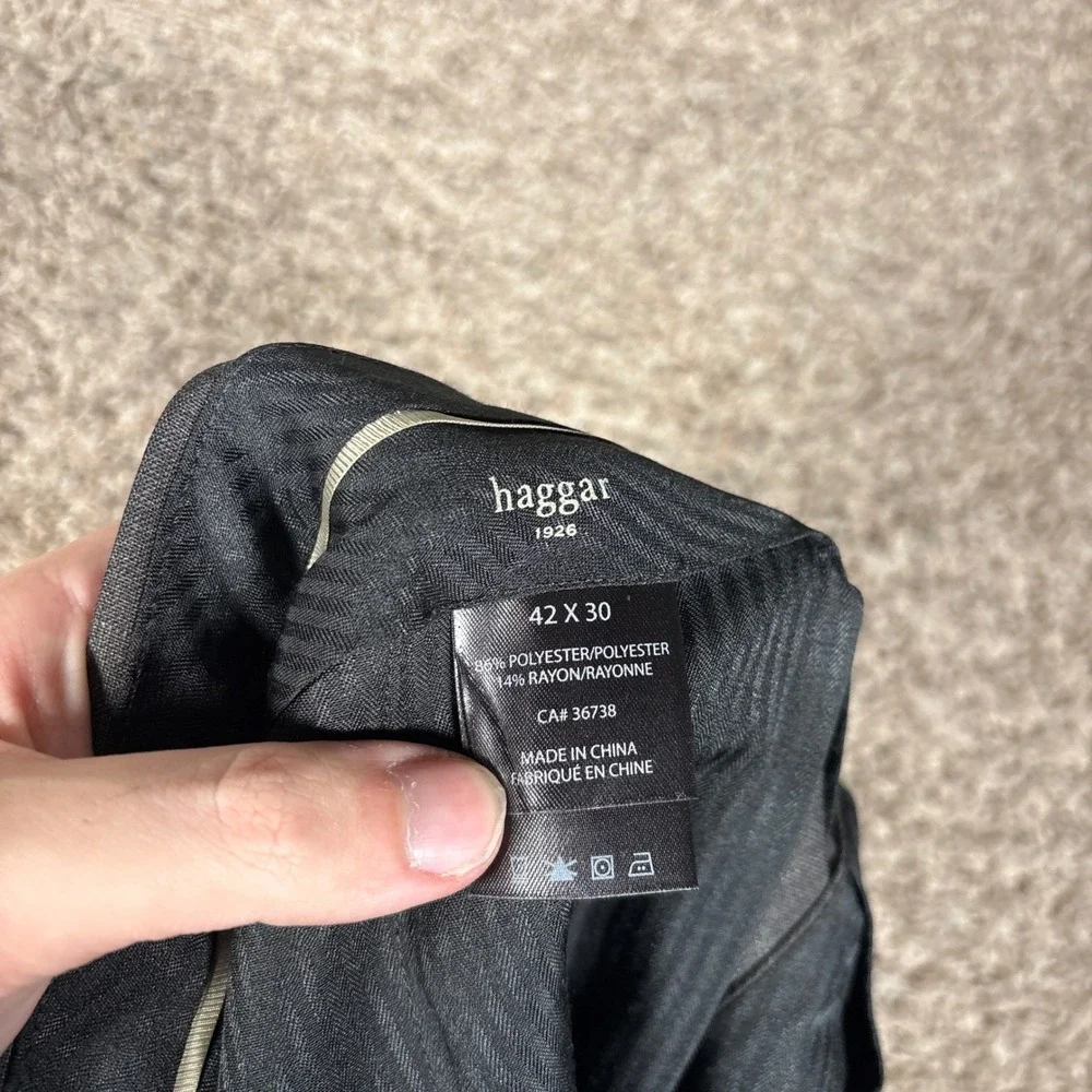 Haggar Original Slacks Mens 42x30 Brown Straight Fit No Iron‎ Dress Pants IDJ393